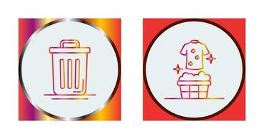 Trash Can and Laundary Icon vector