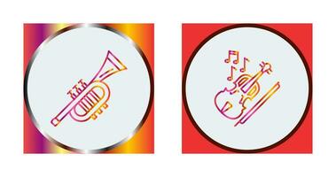 Trumpet and Violin Icon vector