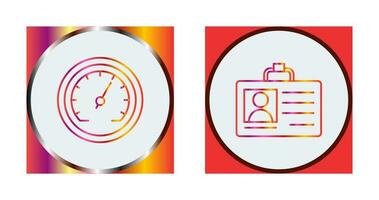 Id Card and Speedometer  Icon vector