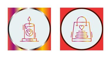 Candle and Gift Bag Icon vector