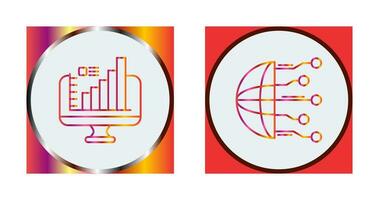Monitor and Network Icon vector