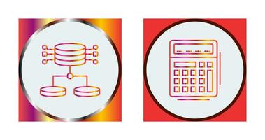 estructurado datos y calculadora icono vector