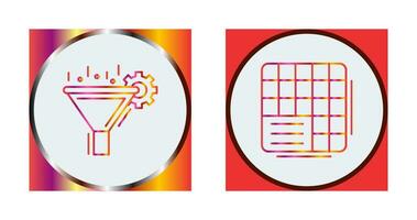 Filtering and Table Data Icon vector