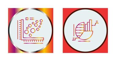 Plot and Pie Chart Icon vector