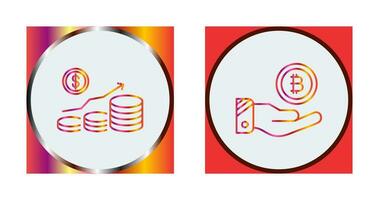 Money Growth and Bitcoin Icon vector