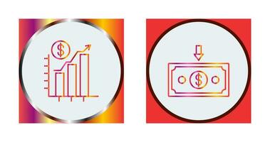 Chart Up and Money Down Icon vector