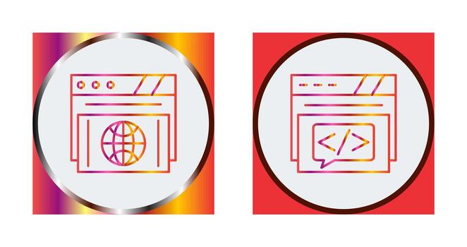 Browser and Message Icon vector