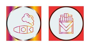 Cigar and Cigarette Pack Icon vector