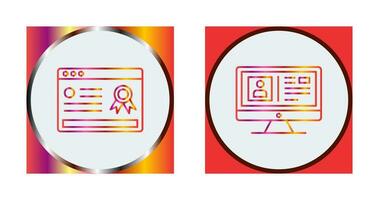 Online Certificate and Profile Icon vector