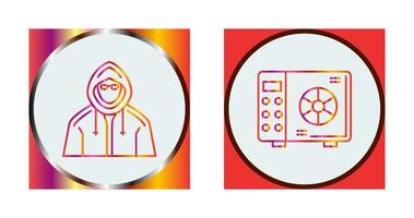 Safe Box and  Hacker Icon vector