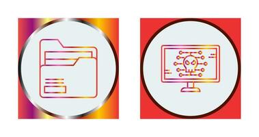 Folder and Malware Icon vector