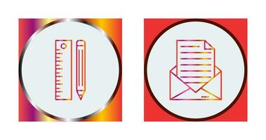 Ruler and MailSnack and Money Icon vector