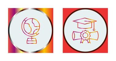 globo y graduación icono vector