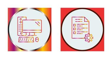 Computer and Test Icon vector