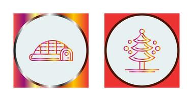 Igloo and Pine Tree Icon vector