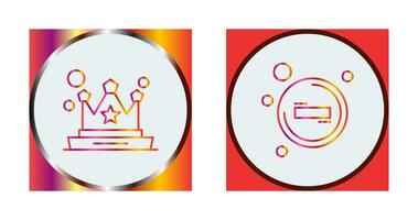 Crown and Remove Icon vector