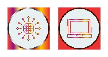 Networking and Laptop Icon vector