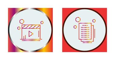 Video Player and Document Icon vector