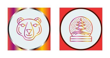 Polar Bear and Snow Globe Icon vector