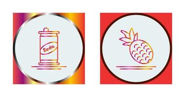 Soda Can and Pineapple Icon vector