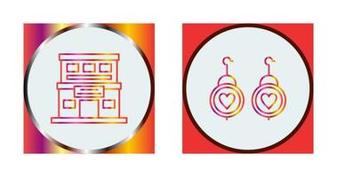 Hotel and Earring Icon vector