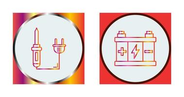 Soldering and Battery Icon vector