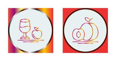 Healthy and Apricot Icon vector