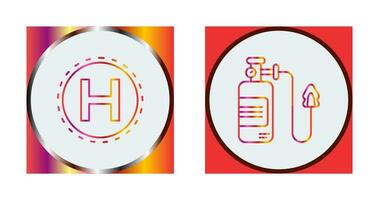 Helipad and Oxygen Icon vector