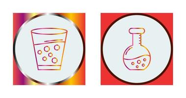 Antacid and Flask Icon vector