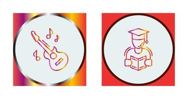 Learning and Guitar Icon vector