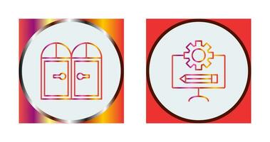 Door and Blueprint  Icon vector