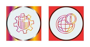 cogwheel and world Icon vector