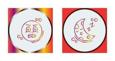 Angry and Sleeping Icon vector