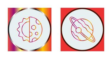 day and night and planet Icon vector