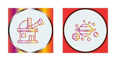 observatory and planets Icon vector