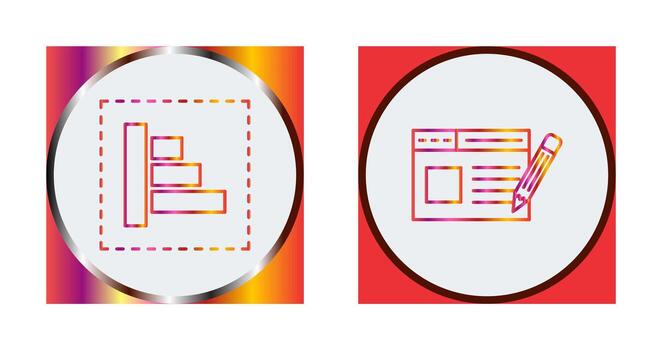 Object Alignment and Web Page Icon vector