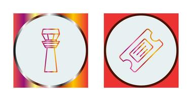 Control Tower and Ticket Icon vector