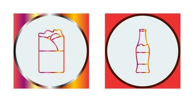 Kebab and Soda Icon vector