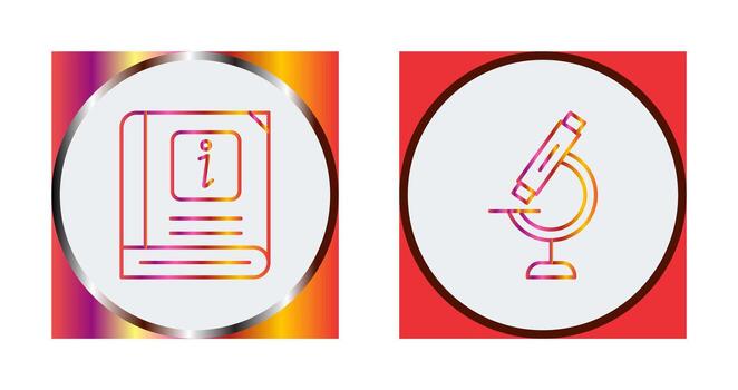 Information and Microscope Icon vector