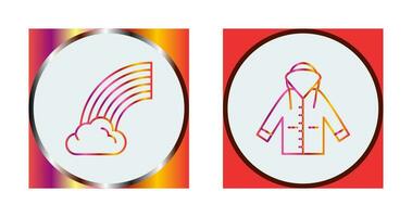 Rainbow and Raincoat Icon vector