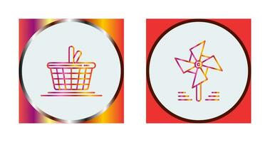 Picnic and Pinwheel Icon vector