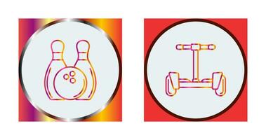 Bowling and Hoverboard Icon vector