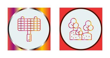 Grill and Forest Icon vector