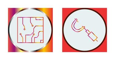 eléctrico circuito y micrómetro icono vector