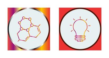 Molecule and Light Bulb Icon vector