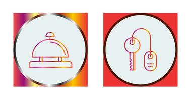 Room key and Desk Bell Icon vector