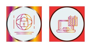 Internet Security and Calendar Icon vector