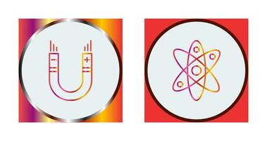 Atom and Magnet,attraction Icon vector