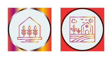 Farm House and Nature Icon vector