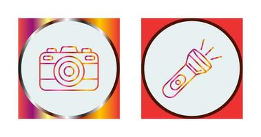 Camera and Flash Light Icon vector